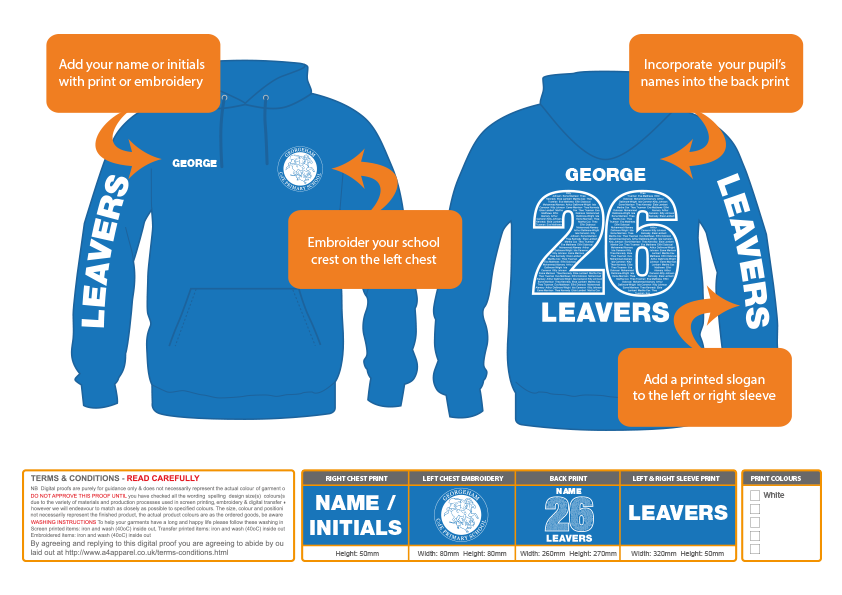 Example of a leavers hoodie mock-up