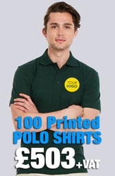 100 Printed UC105 Active Polo Shirts Deal
