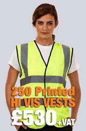 250 Printed Hi Vis Vests Deal